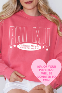 PHI MU- Outline Arch Philanthropy Comfort Colors Sweatshirt