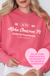 ALPHA O- Oval Greek Letters Philanthropy Comfort Colors Sweatshirt