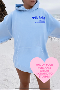 TRI DELTA- Blue Circle of Philanthropy Hooded Sweatshirt