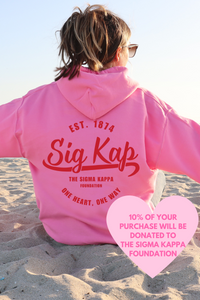 SK- Pink and Red Circle of Philanthropy Hooded Sweatshirt