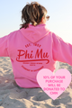 PHI MU- Pink and Red Circle of Philanthropy Hooded Sweatshirt