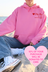 PHI MU- Pink and Red Circle of Philanthropy Hooded Sweatshirt