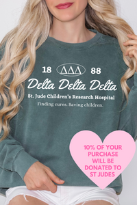 TRI DELTA- Oval Greek Letters Philanthropy Comfort Colors Sweatshirt