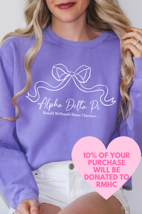 ADPI- Ribbon Bow Philanthropy Comfort Colors Sweatshirt