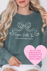 SDT- Ribbon Bow Philanthropy Comfort Colors Sweatshirt