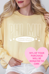 PHI MU- Outline Arch Philanthropy Comfort Colors Sweatshirt