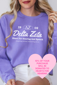 DZ- Oval Greek Letters Philanthropy Comfort Colors Sweatshirt