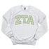 ZTA- Green Plaid Greek Letters Crewneck Sweatshirt
