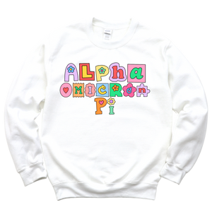 AOII- Patchwork Sorority Crewneck Sweatshirt