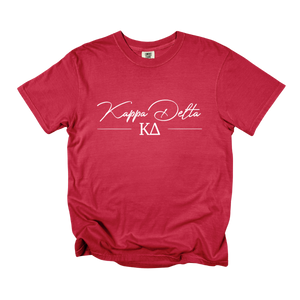 KD- Greek Letters and Script Tee