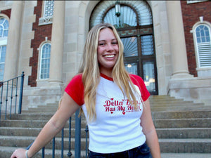 Has My Heart Cropped Sorority Tee