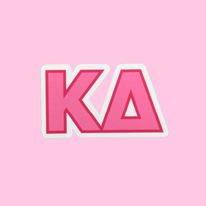 Pink Greek Letters Sorority Sticker