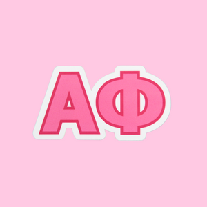 Pink Greek Letters Sorority Sticker