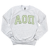 AOII- Green Plaid Greek Letters Crewneck Sweatshirt