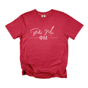 PHI MU- Greek Letters and Script Tee