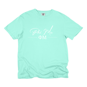 PHI MU- Greek Letters and Script Tee