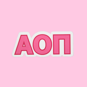 Pink Greek Letters Sorority Sticker