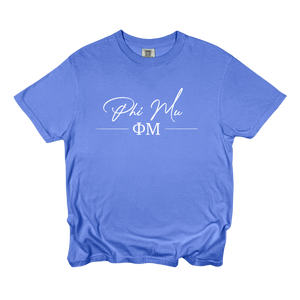 PHI MU- Greek Letters and Script Tee