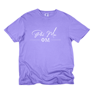 PHI MU- Greek Letters and Script Tee