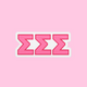 Pink Greek Letters Sorority Sticker