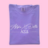 AXID XL Greek Letters and Script Violet Tee