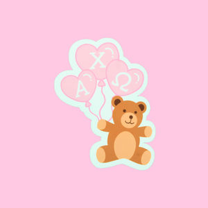 Teddy Balloons Sorority Sticker