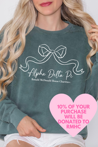 ADPI- Ribbon Bow Philanthropy Comfort Colors Sweatshirt