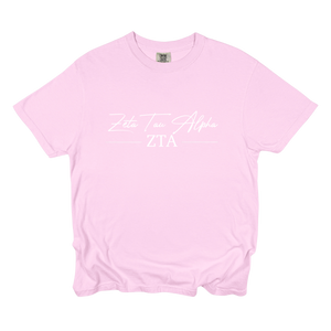 ZTA- Greek Letters and Script Tee