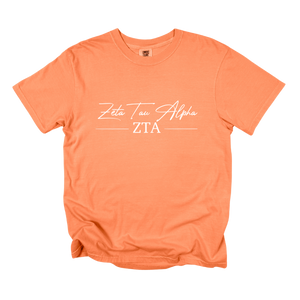 ZTA- Greek Letters and Script Tee