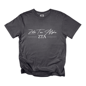 ZTA- Greek Letters and Script Tee