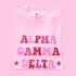 AGD Large Pink Red Stars Blossom Tee