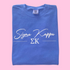 SK 2XL Greek Letters and Script Flo Blue Tee