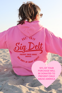 SDT- Pink and Red Circle of Philanthropy Hooded Sweatshirt