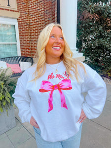 Pink Bow Crewneck Sorority Sweatshirt