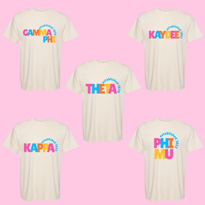 Colorful Letters Sorority Tee
