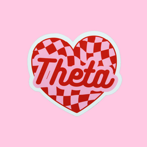 Checkered Heart Sorority Sticker