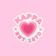 Radiant Pink Heart Sorority Sticker