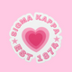 Radiant Pink Heart Sorority Sticker