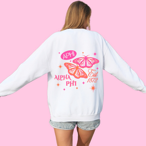 Sparkly Butterfly Crewneck Sorority Sweatshirt