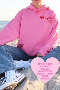 KD- Pink and Red Circle of Philanthropy Hooded Sweatshirt