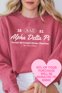 ADPI- Oval Greek Letters Philanthropy Comfort Colors Sweatshirt