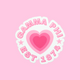 Radiant Pink Heart Sorority Sticker