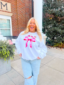 Pink Bow Crewneck Sorority Sweatshirt