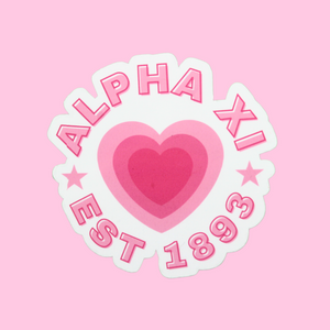 Radiant Pink Heart Sorority Sticker