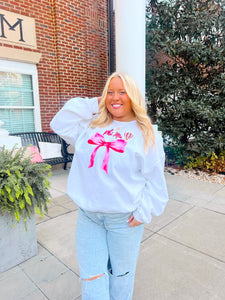 Pink Bow Crewneck Sorority Sweatshirt