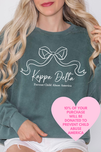 KD- Ribbon Bow Philanthropy Comfort Colors Sweatshirt