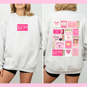 Pink Matchbox Crewneck Sorority Sweatshirt