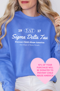 SDT- Oval Greek Letters Philanthropy Comfort Colors Sweatshirt