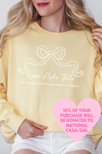 THETA- Ribbon Bow Philanthropy Comfort Colors Sweatshirt