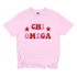 CHI O- Pink Red Stars Tee